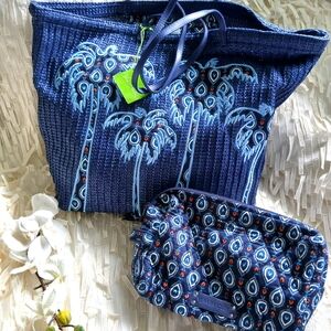 Vera Bradley Large Tote and Pouch Set